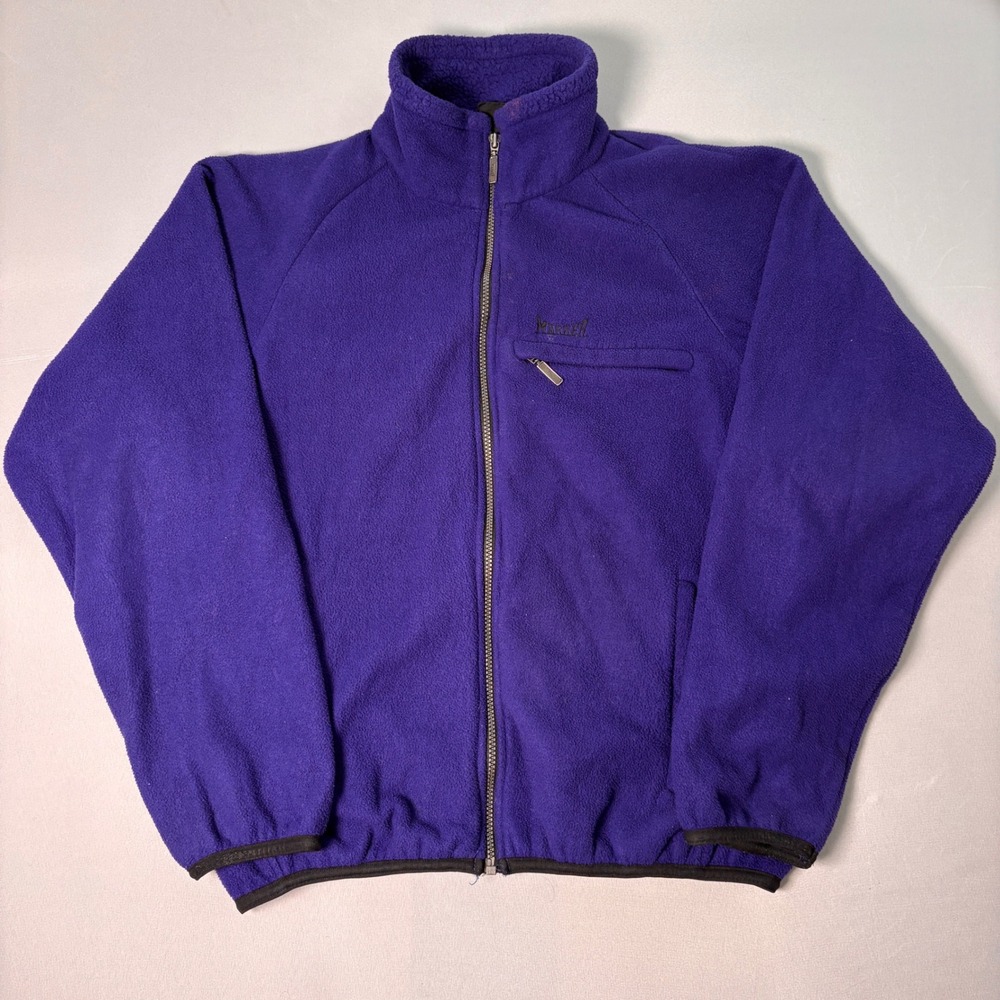 MARKER Full Zip Men's Jacket Blue Stand-Up Collar Pockets Size L